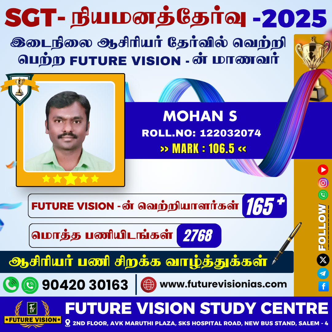 Hrl R Mohan Future Vision Study Centre | NEET, TNPSC, TRB Coaching in Salem